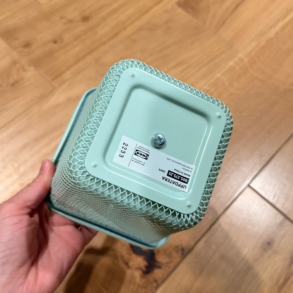 IKEA Pale Green Mesh Cutlery Caddy Utensil Holder NWT Kitchen Organization Hook